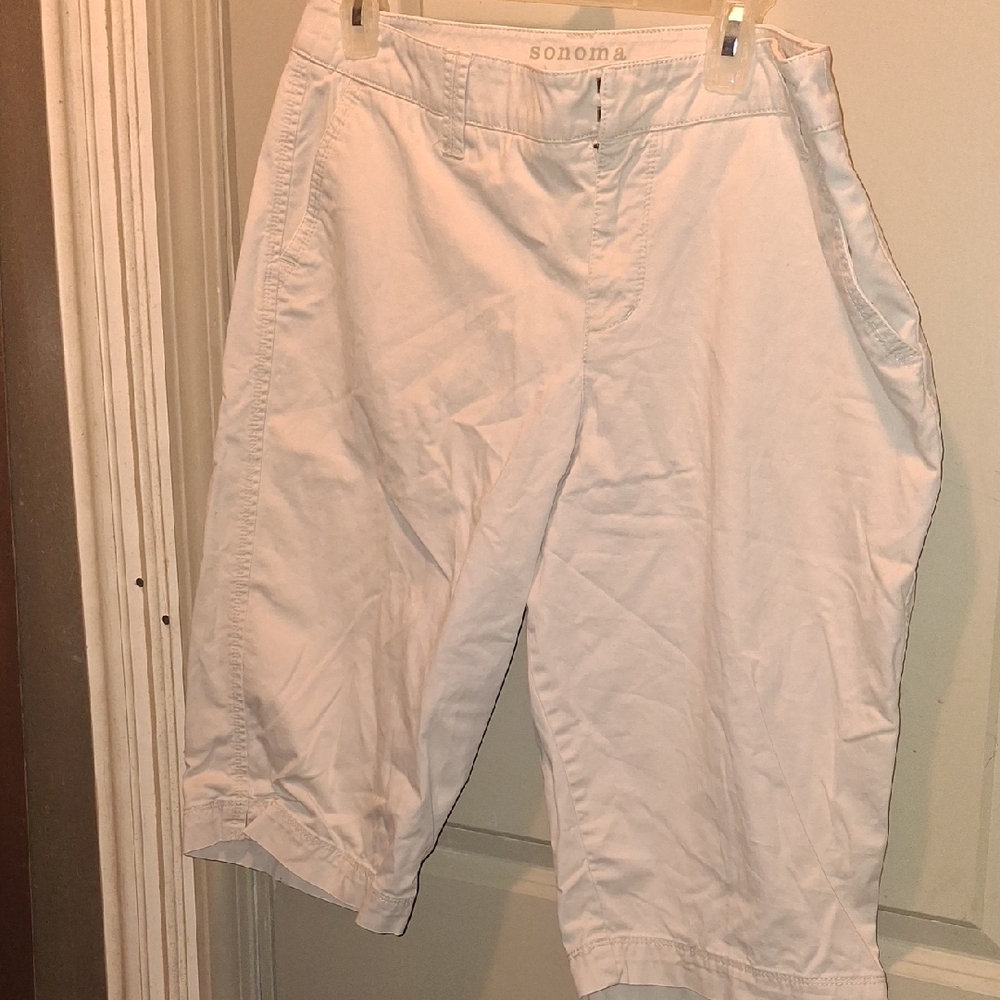 Sonoma Cream Bermuda Shorts Casual Cotton